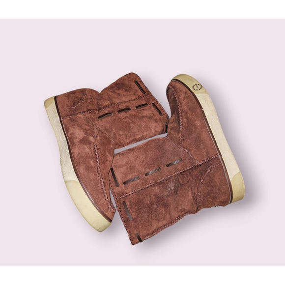 UGG Australia Russet Suede Sheepskin Boots Brown Women's Size 8 - Picture 4 of 12